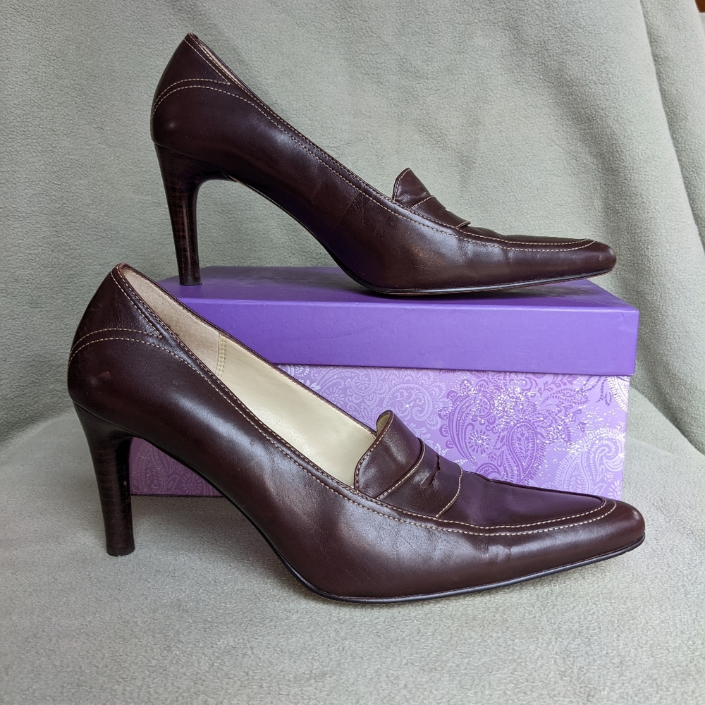 Anne Klein penny loafer style heels